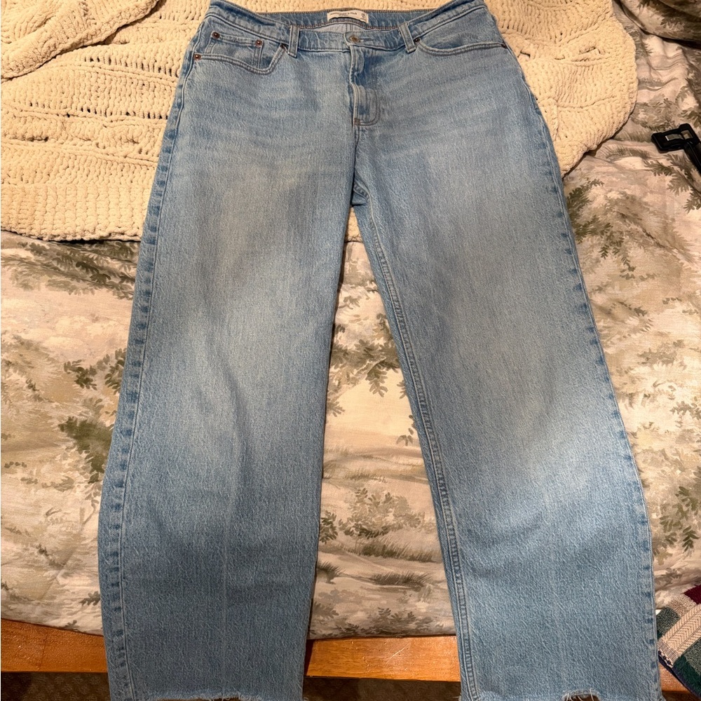 Abercrombie & Fitch Light Blue Straight-Leg Jeans